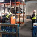 Industrial side loader forklift training
